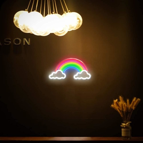 Neon Regnbue, Neon Regnbue Lampe via USB, til Hjem, Fester, Fødselsdage, Valentinsdag, Soveværelsesindretning