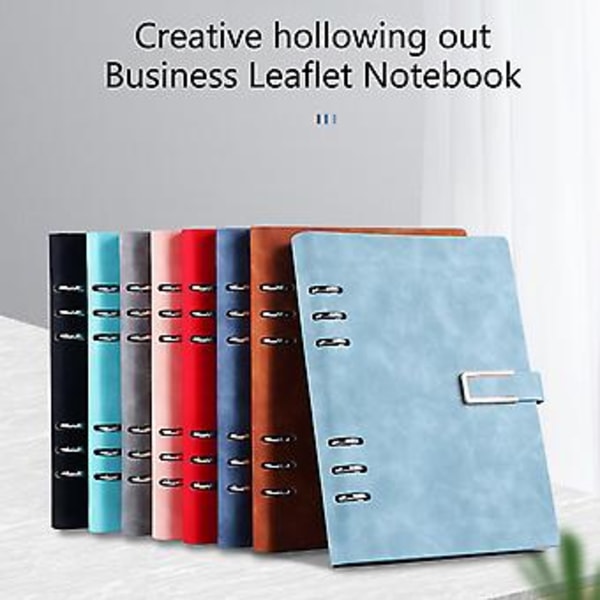 Løs-blads Business Office Notebook Hullet 6-rings Planner Binder Notebook til Møde Rejse Arbejde Skole (Rød)