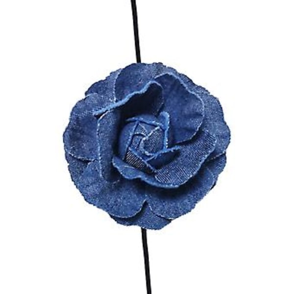 Gotisk Elegant Stor Rose Blomst Kragebenslenke Halskjede Kvinner Justerbar Choker (Mørk)