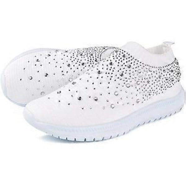 Dame Krystal Åndbar Ortopædisk Slip On Walking Sko, Ultralette Åndbare Svangstøtte Sneakers, 42