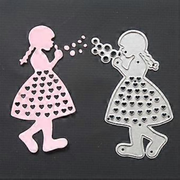 Lille Pige Skæreforme Embossing Die Cuts til Fødselsdagskort Gavekortfremstilling