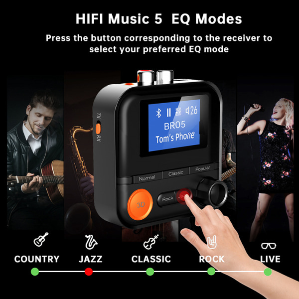 Bluetooth 5.2-adapter för bil, 2-i-1 Bluetooth-ljudtransceiver