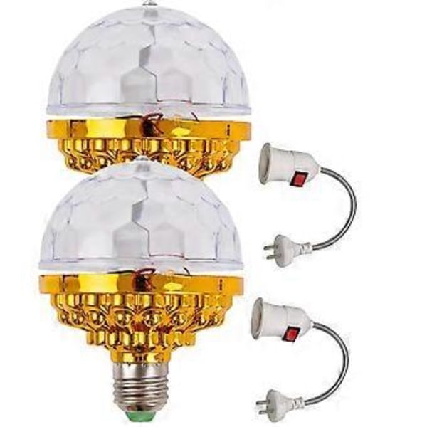 2 Set Små Diskokula Plug In Discolampa E27 Sockel Stämningsbelysning EU-kontakt