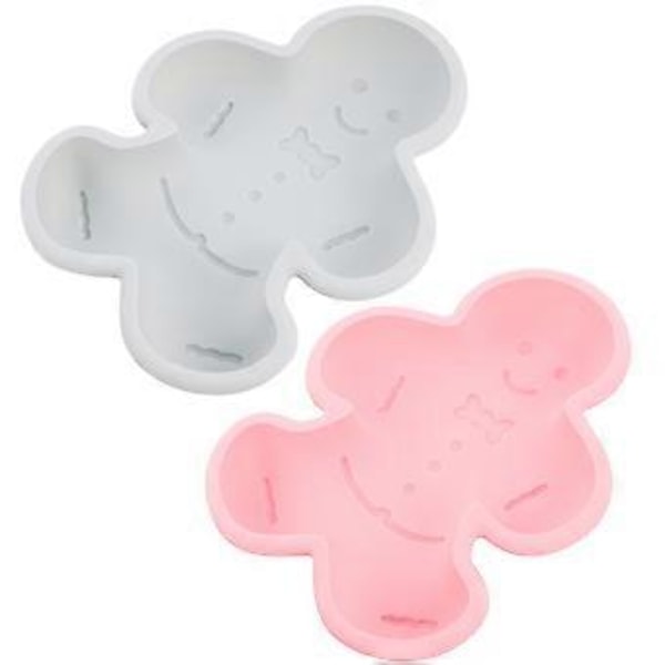 2 st Kakform Silikon Bakform Silikon Fondant Chokladtillverkning Pepparkaksgubbe