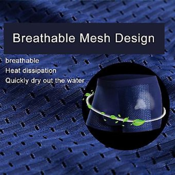 Fianao Sexiga Män Mesh Hollow Solid Color Boxers U Convex Underkläder Andningsbara Underbyxor (L Royal Blue)