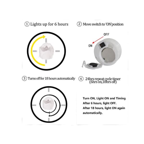 Set med 12 LED-lys Batteridrevne lys Uparfymerte lys