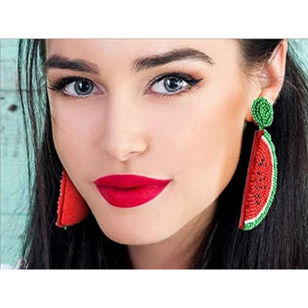 Statement Dangle Frugt Øreringe - Fashion Sød Vandmelon Perle