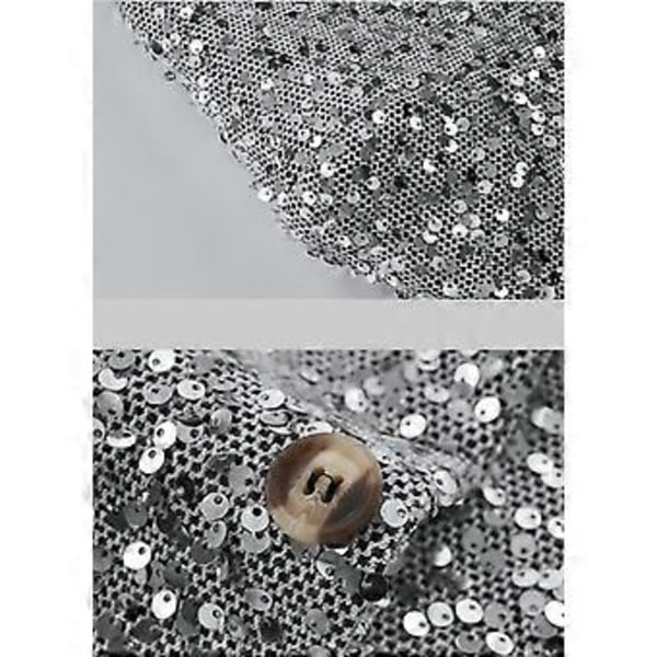Herre Sequin Blazer Slim Fit Skinnende Jakke Suit Smoking Frakker til Prom Festmiddag (4XL Guld)