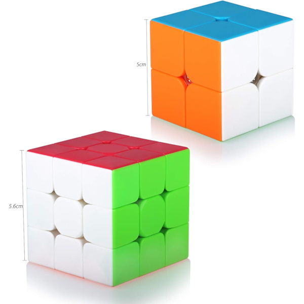 Sett 2x2 3x3 Magic Stickerless Cubing Glatte Puslespill Kube Gam