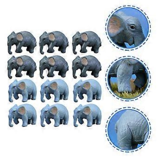 12 stk. Mini Elefanter Miniature Dyr Figurer Bonsai Have Elefant Modeller
