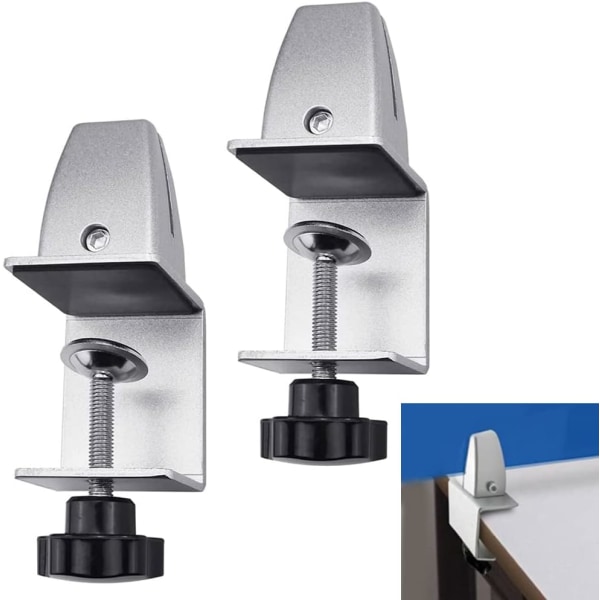 2 stk. Justerbare Glasklemmer i Aluminiumlegering til Plexiglas-Bordklemmer