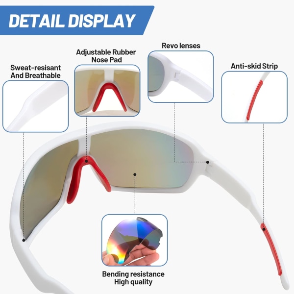 Polariserade Cykelglasögon för Män och Kvinnor, MTB Sport Solglasögon