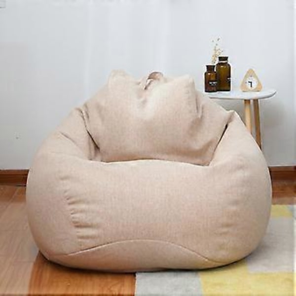 Uusi Täyttämätön Suuri Säkkituoli Sohvan Päällinen Sisätiloihin Rentoutumiseen Aikuisille Lapsille Lazy Lounger 50% Tarjous (L Khaki)
