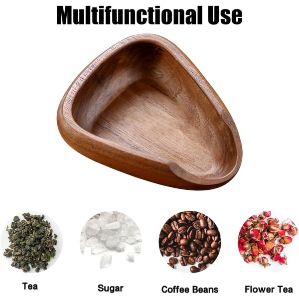 Kaffe mätbricka, träkaffesked, kaffebönor, trä mätkopp, te mätkopp,