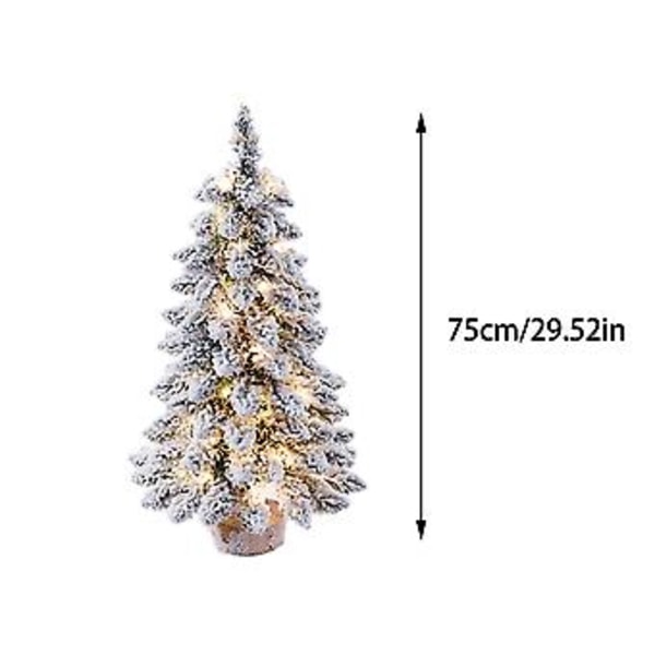 Pöytäkuusi lumipeitteellä ja LED-valoilla (75cm)