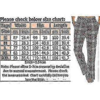 Dames Pyjamasbukser med Lommer, Bløde Flanel Check Pyjamasbukser Z (S lilla)