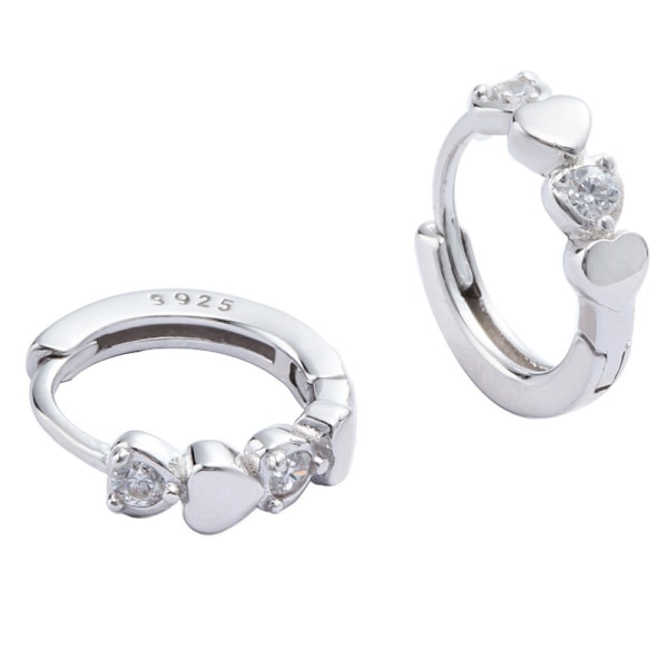 Kærlighedshjerte Cubic Zirconia Pudebetræk Små Hoops Øreringe Kvinder Gi