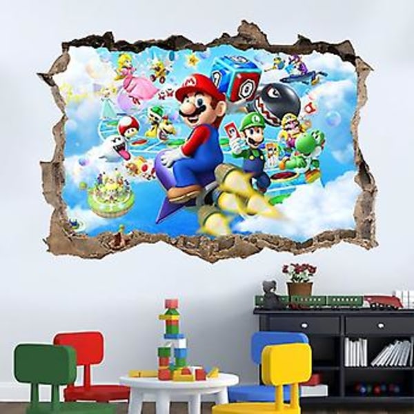 Kvadratiska väggdekaler animerade dekaler tecknade karaktärer väggdekaler tecknade barnrums bakgrundsväggs vinyldekaler 45*60CM