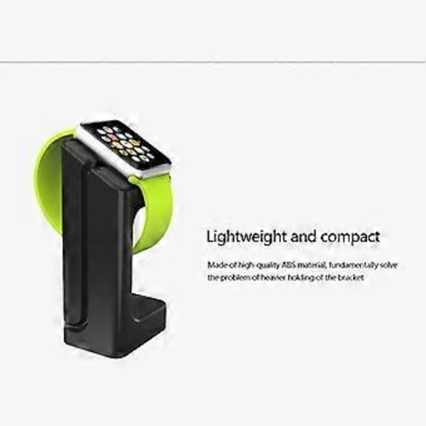 Letvægts Bærbar Smartwatch Holder Stativ Opladningsdock Urstation (Sort)