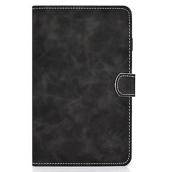 Tablettveske i PU-lær med kveghudtekstur for Samsung Galaxy Tab A9+ (Grå)