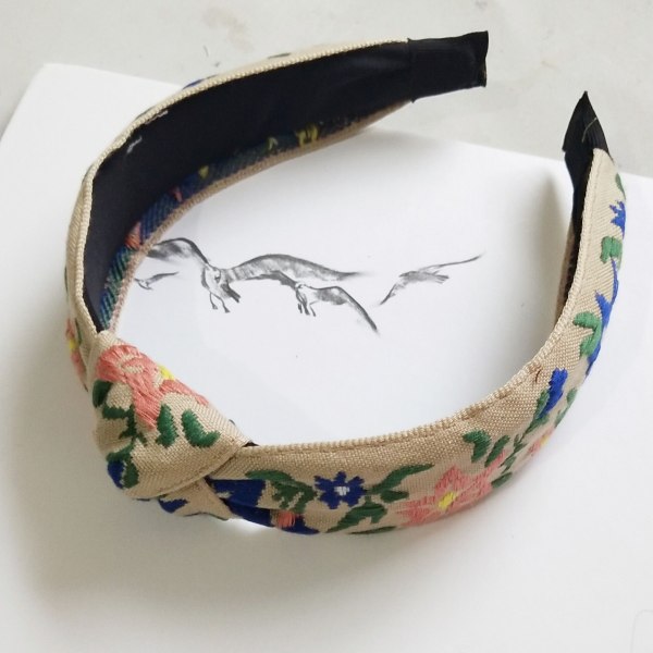 3 stk Boho Hodebånd Håndlaget Broderi Bohemia Floral Bred He