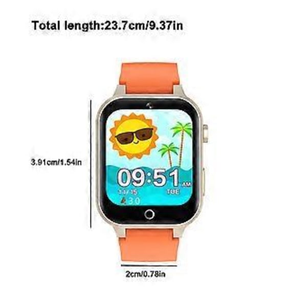 Ny Uppgraderad Stor Batteri Högupplöst Skärm Spelklockor Smart Kronograf Barnklocka (Orange)
