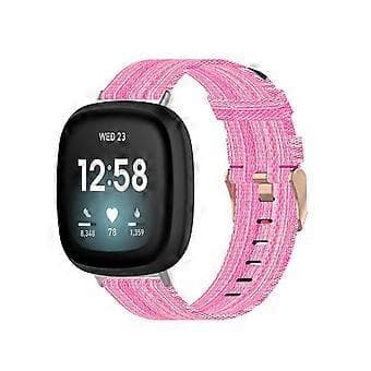 Vaihtohihna Fitbit Versa 3/Sense -kelloon, nylonkangasmateriaali (pinkki)