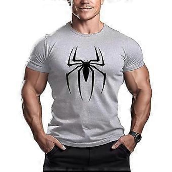 Spider-Man Træningstop Kortærmet T-shirt til Mænd (XL Lysegrå)