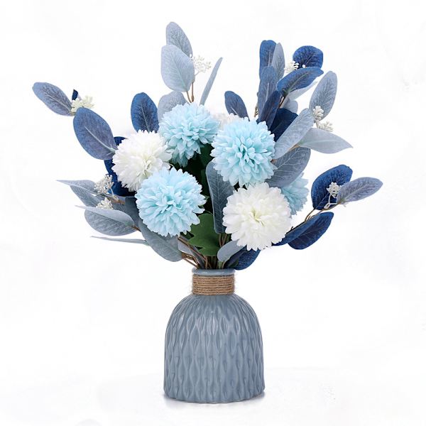 Konstgjorda blommor med vaser, används för broderidekoration i