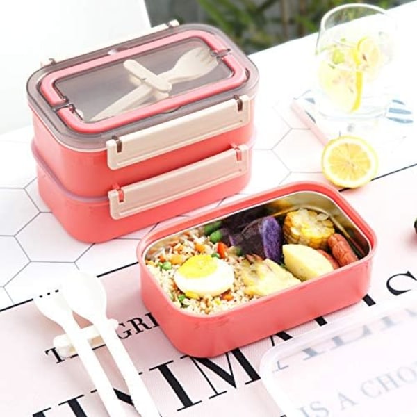 Lunchbox, Bento Box för barn, isolerad rostfritt stål dubbel L