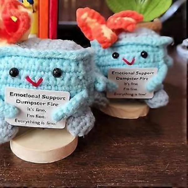 Handgjord Inspirerande Crochet Positiv Dock Söt Soptipp Eld Crochet Dock Present Kvinnor Födelsedag Ch