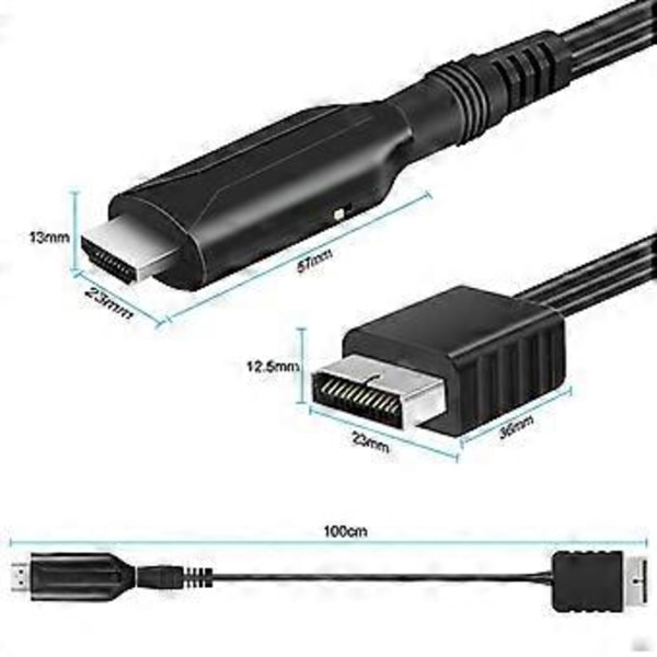 Adapterikaapeli Sony PS1 PS2 - HDMI-pelikonsolille, audio-videomuunninkaapeli ( )