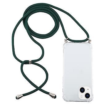 TPU-fodral med snodd för iPhone 15 Plus (Mörkgrön)