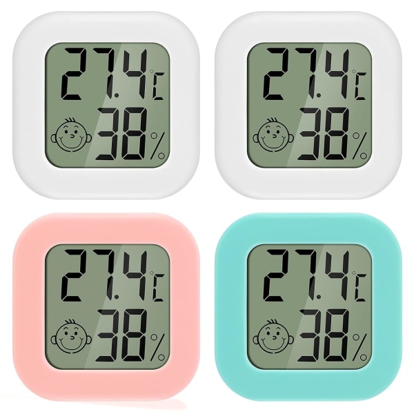 Mini LCD-termometer hygrometer inomhus digital 4 st termo hygrometer hög precision komfortnivå I