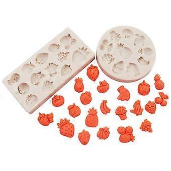 Frukter Serie Silikonform Fondant Mousse Kakform Chokladform Bakverk Tårtdekorationsverktyg Harts Konst Rosa (Rosa)