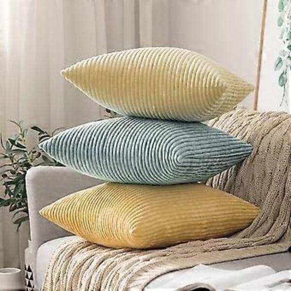 Pakke med 2 Corduroy Pudebetræk 12 x 20 Tommer Lumbar Pudebetræk Mint Pudebetræk til Sofa Soveværelse Sofa