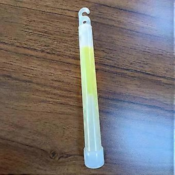 10 stk. 15 cm Glowsticks med Krok Tykk Flat Bunn Lysende Stavere Fotturer Fest Klubber Utstyr (Hvit)