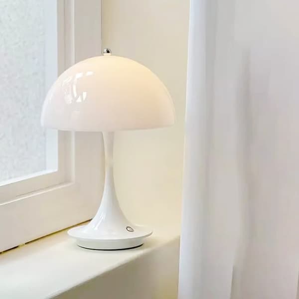 Svampe lampe, læselampe, sengelampe til soveværelset - Hvid White
