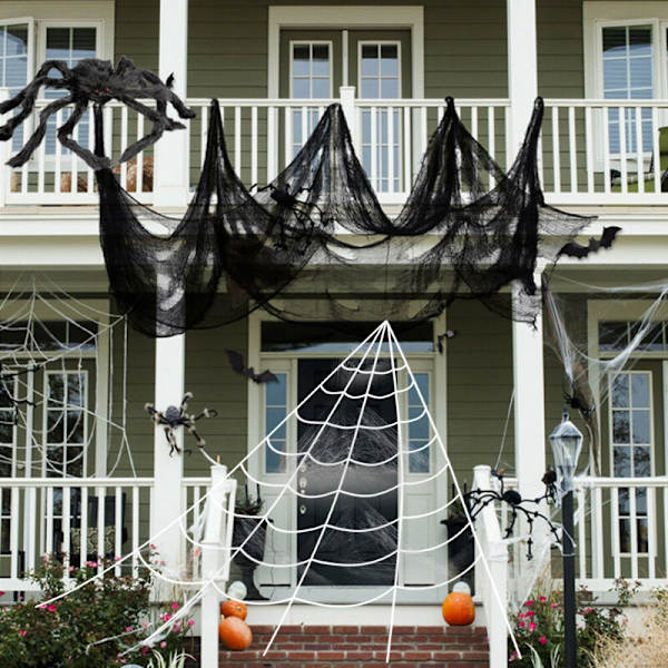 (80*600CM) Halloween-kummitusfestivaalin koristeharso musta harso