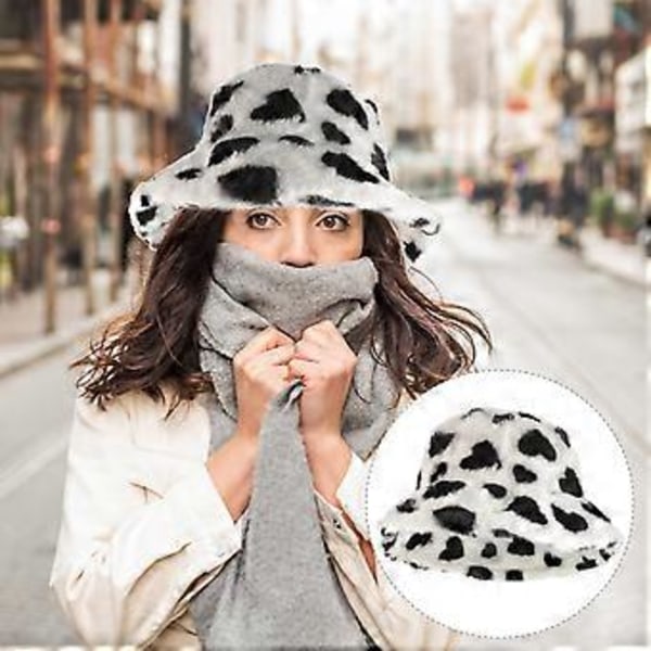 Bucket Hats Dam Fuzzy Bucket Hat Varm Fiskehatt Vinter Varm Hatt Fuzzy Fiskehatt Campinghatt