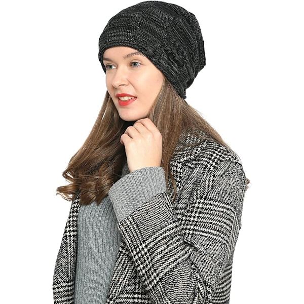 Dame Vinter Slouch Beanie Uldhue Med Varm Fleecefor