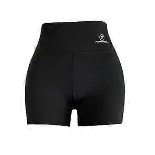 Bekväma Biker Shorts för Kvinnor med Fickor Högmidjade Yogabyxor Nya (XL Svart)
