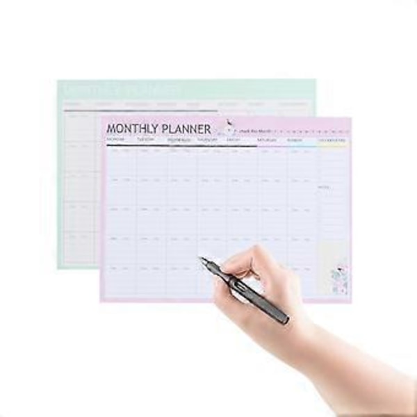 20 Ark Månadsplanerare Kalender Schema Organisatör Agenda Schema Organisatör Anteckningsbok (Rosa Grön Blandad)