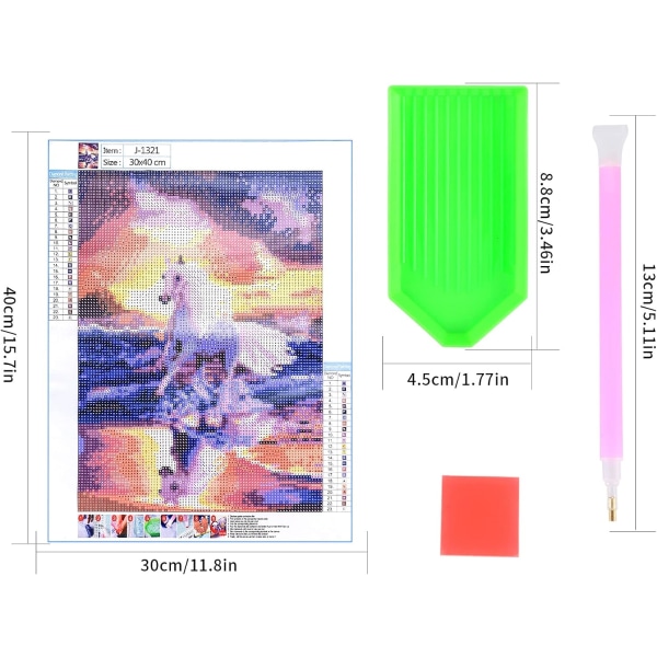 5D timanttimaalaussarja 30x40cm DIY värikäs hevostimanttitaide
