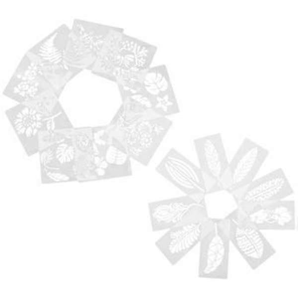 18 st Återanvändbara Målningsschabloner Väggkonst Schabloner Blad Blomma Målningsschabloner Praktiska Schabloner