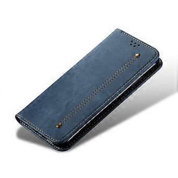 For Samsung Galaxy S23 FE Jeans Stofftekstur Lommebokveske PU Lær Stativ Telefondeksel (Stil B)