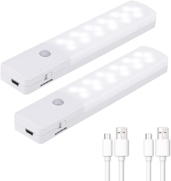 Bevægelsessensor natlys, USB genopladelig 18 LED trådløs nat