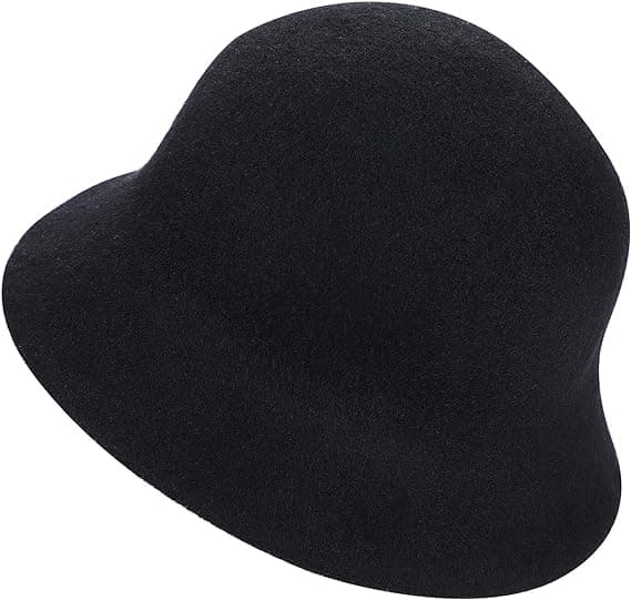 Dam ullfiltklocka hinkhatt vinter elegant bowlerhatt Ther