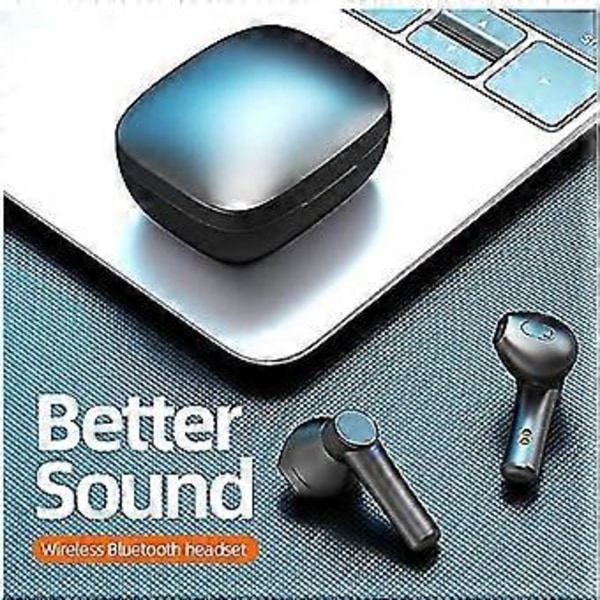 Trådløse Bluetooth-ørepropper med mikrofon, berørings vanntette Immersive Bass Stereo Lang batteritid Hodetelefoner Hvit