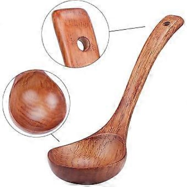 Träslev för Soppa, Naturlig Träslev, Grötslev, 24 cm Lång